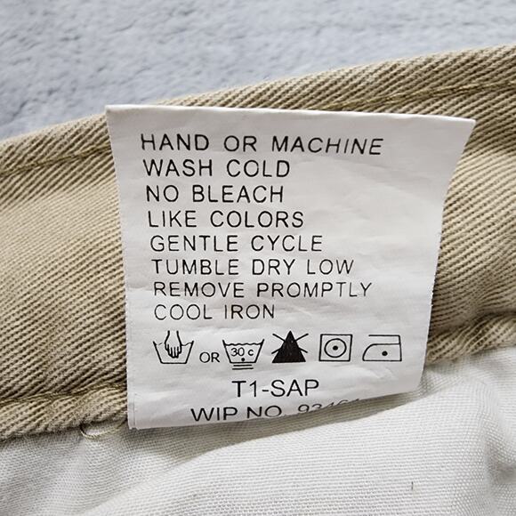 Vintage Woolrich Pants Mens 34/30* Tan Khaki Flat Front Straight Cotton Casual - Picture 8 of 13